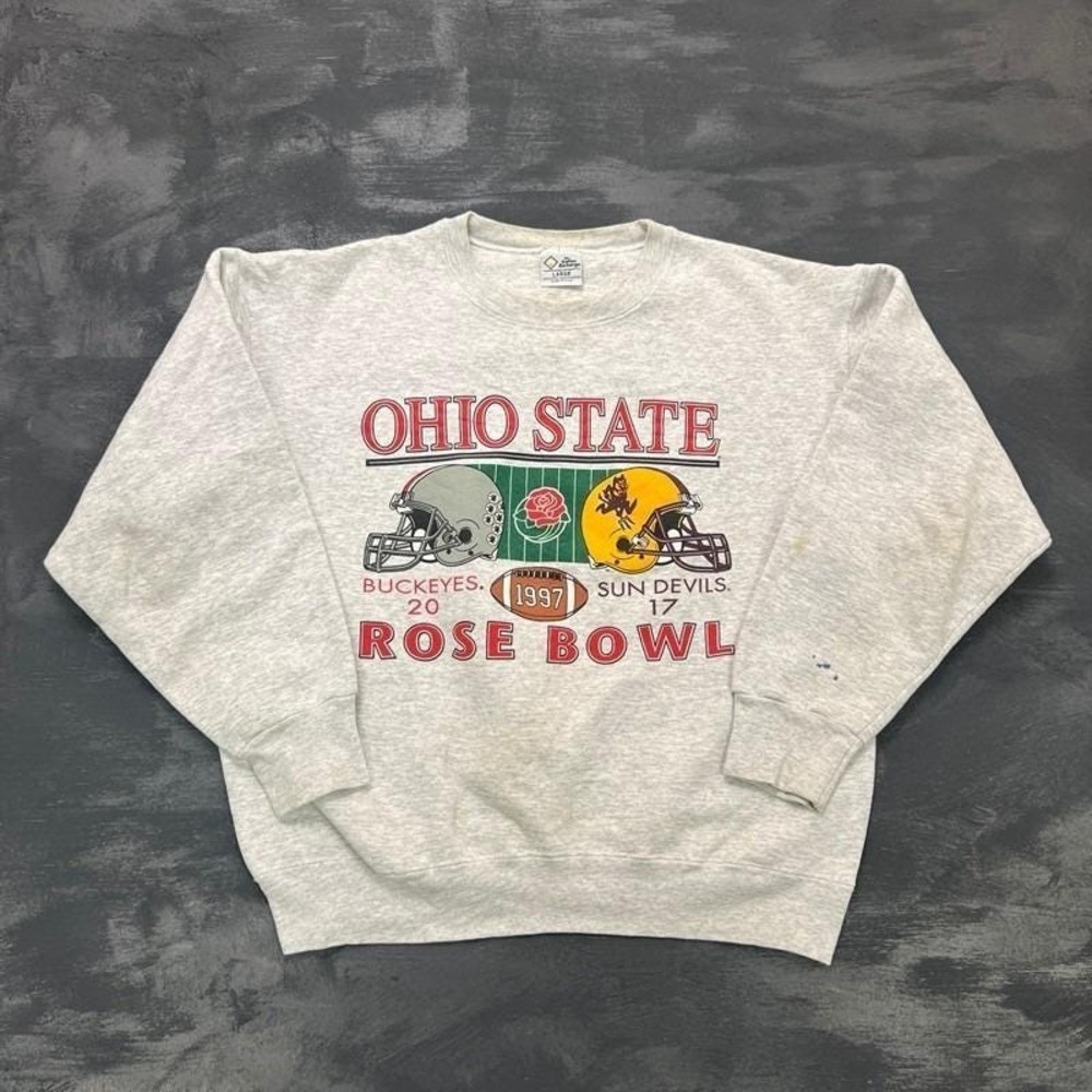 Vintage Ohio State Buckeyes Sweatshirt Mens Large Gray 1990s Rose Bowl NCAA